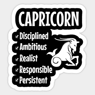 Characteristics of the sign of capricorn Sticker